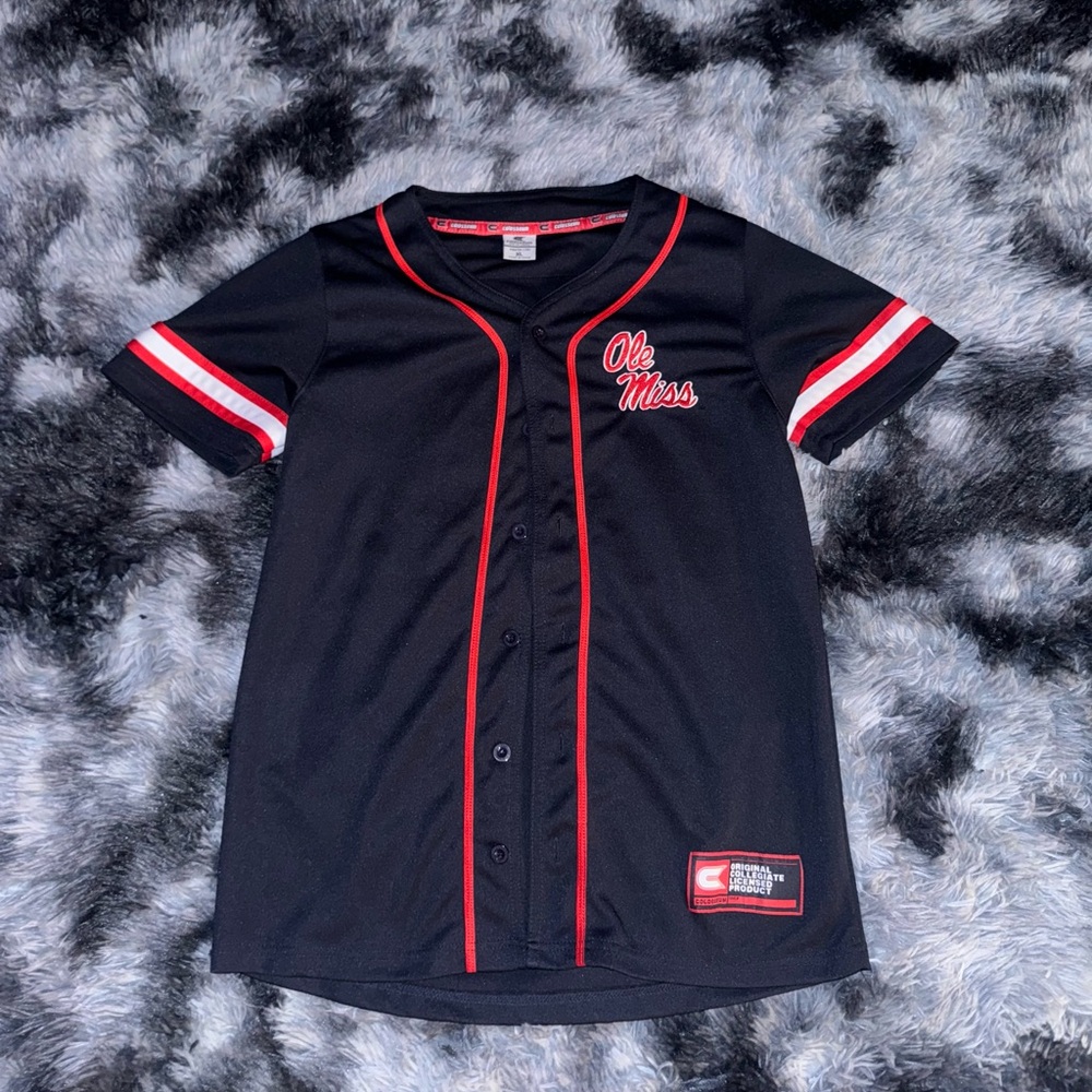 Kids Black and Red Ole Miss Shirt